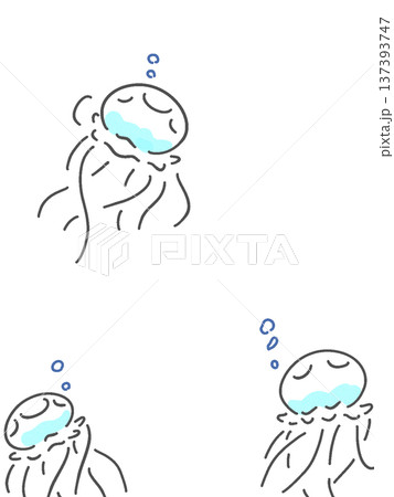 シンプルなクラゲのイラストセット 137393747