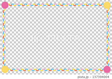 紙輪飾りのフレームイラスト 137394004