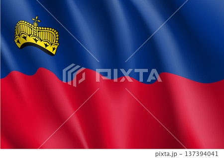 Waving flag of Liechtenstein. Waving flag of Liechtenstein. 137394041