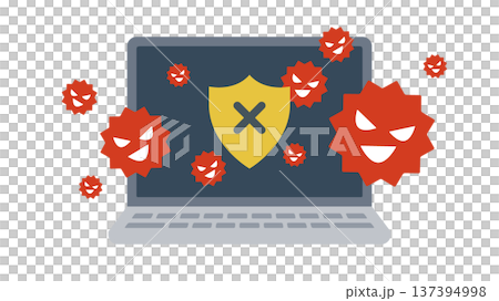 Laptop infected with a computer virus 137394998
