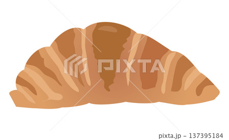 シンプルな出来立てクロワッサンのイメージイラスト 137395184