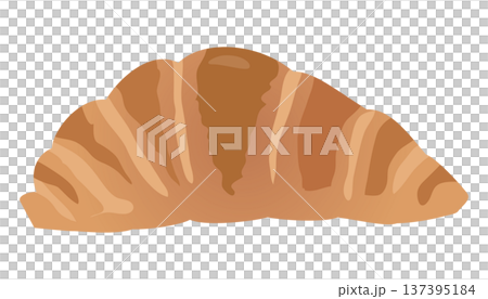 シンプルな出来立てクロワッサンのイメージイラスト 137395184