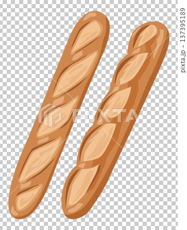 兩片法國麵包的簡單示意圖 137395189