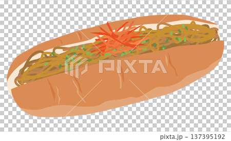 簡單美味的炒麵麵包插圖 簡單美味的炒麵麵包插圖 137395192