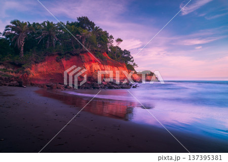 Beautiful morning view indonesia Panorama Landscape paddy fields with beauty color and sky natural light 137395381