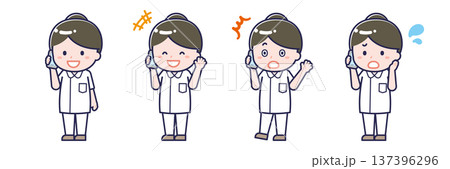 スマートフォンを使う「ナース01」の女性 137396296