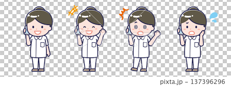 スマートフォンを使う「ナース01」の女性 137396296