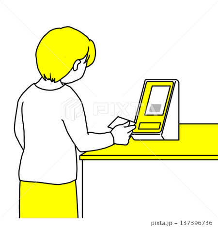 マイナンバー受付をする女性 マイナンバー受付をする女性 137396736