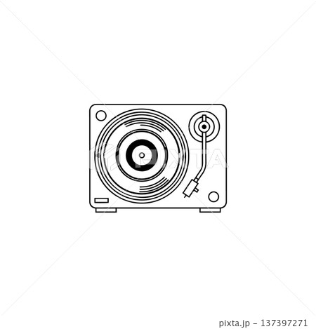 Detailed Turntable Line Art Illustration Isolated on White Detailed Turntable Line Art Illustration Isolated on White 137397271