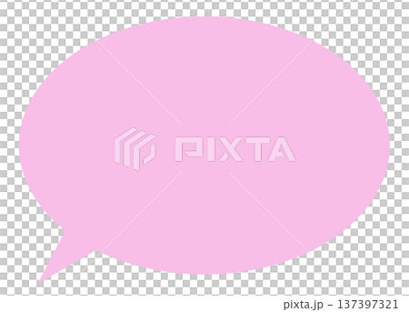 A simple horizontal oval pink speech bubble 137397321