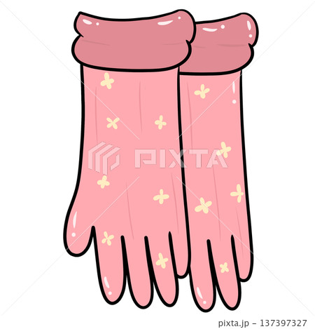 Pink Gardening Gloves Cute Garden Clipart 137397327