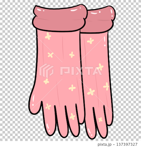 Pink Gardening Gloves Cute Garden Clipart 137397327