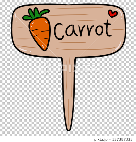 Carrot Garden Sign Wooden Plant Marker Clipart Carrot Garden Sign Wooden Plant Marker Clipart 137397333