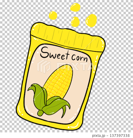 Sweet Corn Seed Packet Illustration 137397338