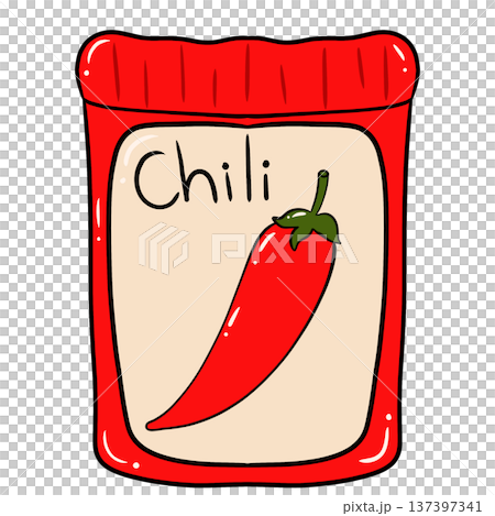 Chili Seeds Packet Cartoon Illustration Chili Seeds Packet Cartoon Illustration 137397341