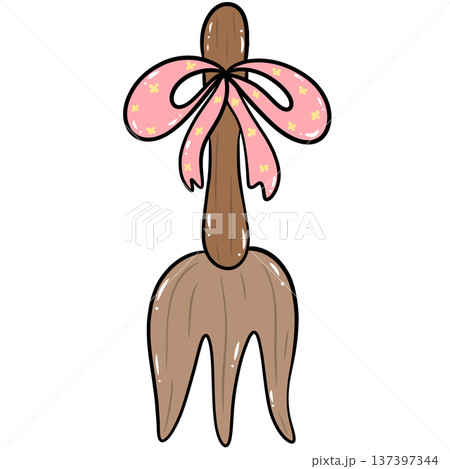 Cute Garden Fork with Pink Ribbon Clipart Cute Garden Fork with Pink Ribbon Clipart 137397344