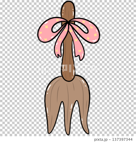 Cute Garden Fork with Pink Ribbon Clipart Cute Garden Fork with Pink Ribbon Clipart 137397344