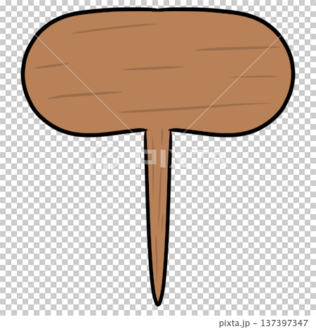 Blank Wooden Garden Plant Marker Cartoon Illustration Blank Wooden Garden Plant Marker Cartoon Illustration 137397347