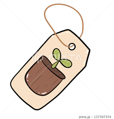 Garden Seed Tag with Sprout in Pot Cute Clipart Garden Seed Tag with Sprout in Pot Cute Clipart 137397354
