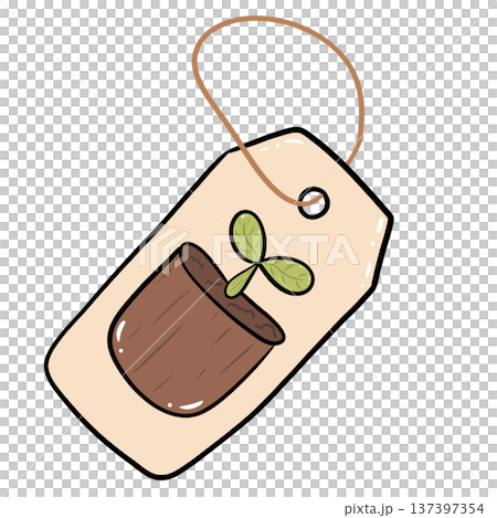 Garden Seed Tag with Sprout in Pot Cute Clipart Garden Seed Tag with Sprout in Pot Cute Clipart 137397354