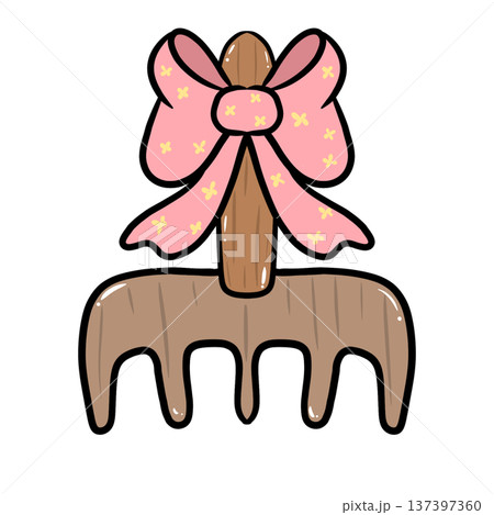 Cute Garden Rake with Pink Bow Clipart Cute Garden Rake with Pink Bow Clipart 137397360