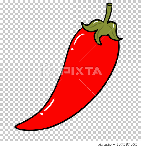 Red Chili Pepper Cartoon Vector Illustration 137397363
