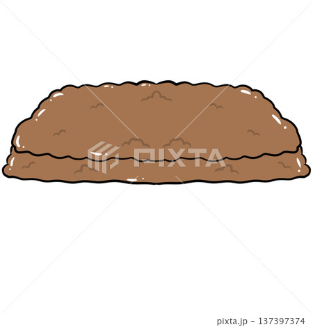 Empty Garden Soil Bed Cartoon Illustration 137397374