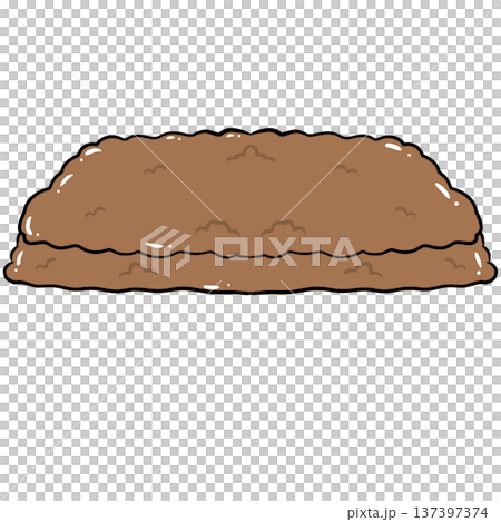 Empty Garden Soil Bed Cartoon Illustration 137397374