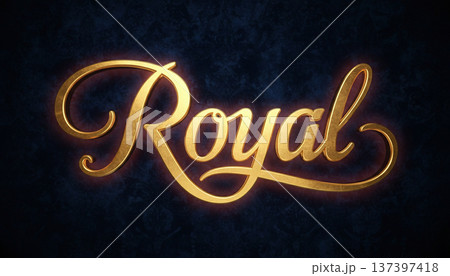 Elegant Golden Royal Script Text Effect 137397418