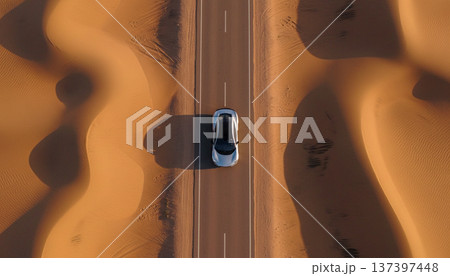 Minimal Desert Road Aerial Composition 137397448