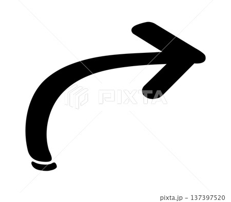 右にカーブしている黒い矢印のアイコン 137397520