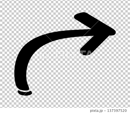 右にカーブしている黒い矢印のアイコン 137397520