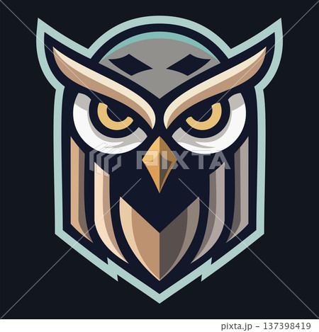 owl head mascot logo design vector template owl head mascot logo design vector template 137398419