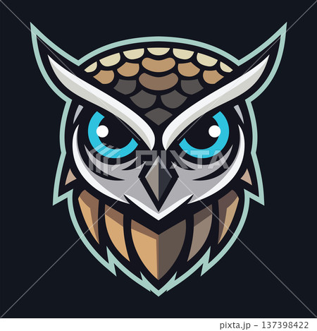 owl head mascot logo design vector template 137398422