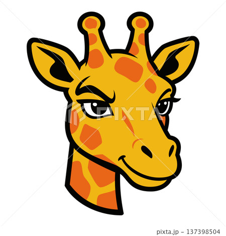 giraffe head mascot logo design vector 137398504