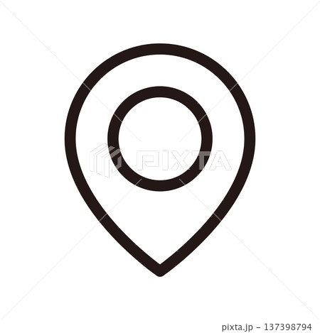 シンプルなマップピンの線画アイコン 137398794
