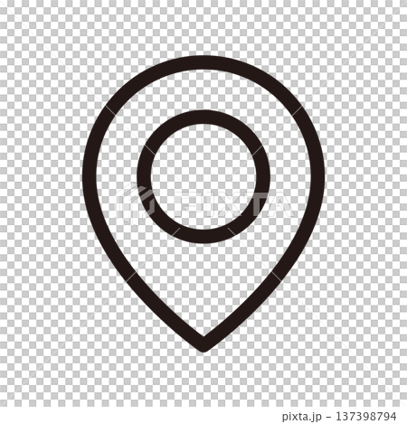 シンプルなマップピンの線画アイコン 137398794