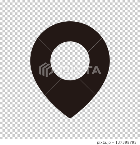 簡單的黑色地圖圖釘圖標 簡單的黑色地圖圖釘圖標 137398795
