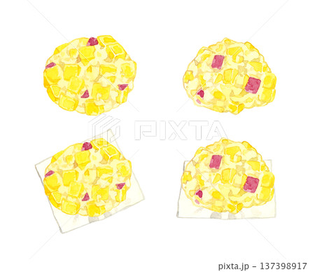 鬼まんじゅうのセット 手描き水彩イラスト素材 鬼まんじゅうのセット 手描き水彩イラスト素材 137398917