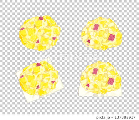 鬼まんじゅうのセット 手描き水彩イラスト素材 鬼まんじゅうのセット 手描き水彩イラスト素材 137398917