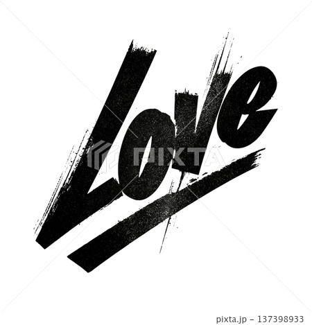Bold brush lettering spelling Love in expressive style isolated on white background, symbolizing affection and emotional connection Bold brush lettering spelling Love in expressive style isolated on white background, symbolizing affection and emotional connection 137398933