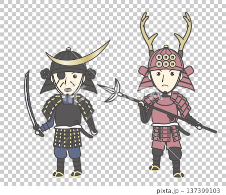 戰國武將人物插畫集：伊達政宗、真田幸村、獨眼龍、六門川 137399103