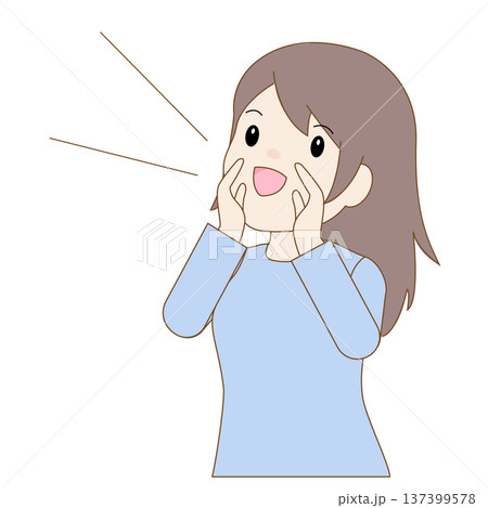 声援を送る女性のイラスト 137399578