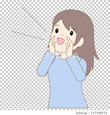 声援を送る女性のイラスト 137399578