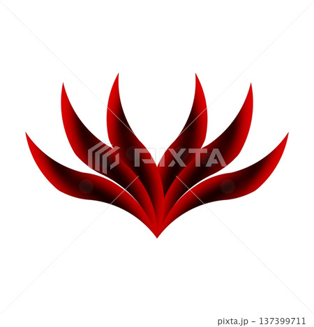 A vibrant abstract graphic featuring multiple stylized red petals or flames with a gradient effect on a clean white background, ideal for modern design projects. A vibrant abstract graphic featuring multiple stylized red petals or flames with a gradient effect on a clean white background, ideal for modern design projects. 137399711