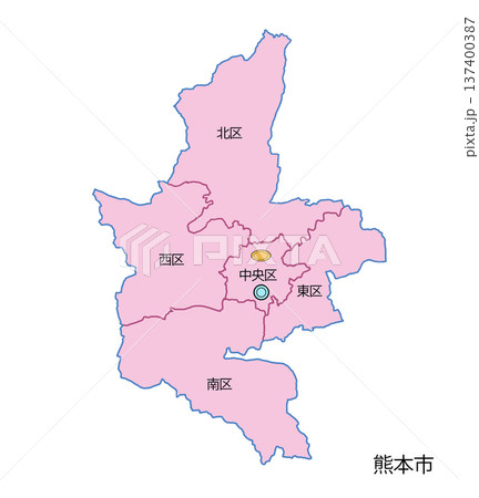 政令指定都市　行政区のある都市　熊本市 137400387