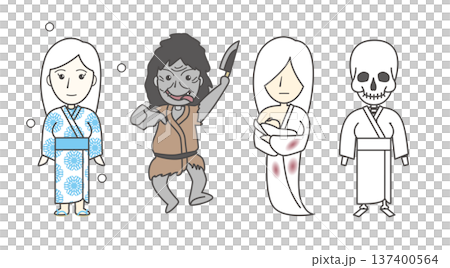 日本女性妖怪插畫集（雪女、山姥、骨女、姥、鬼故事、民間傳說） 137400564