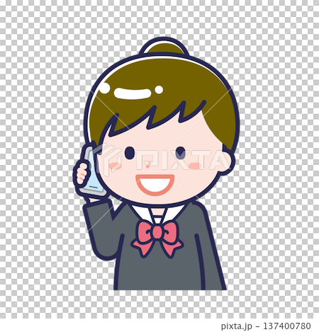 A female student using a smartphone 137400780