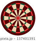 ダーツボード　シンプルフラットイラスト 137401391