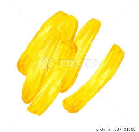 干し芋のセット 手描き水彩イラスト素材 干し芋のセット 手描き水彩イラスト素材 137401509